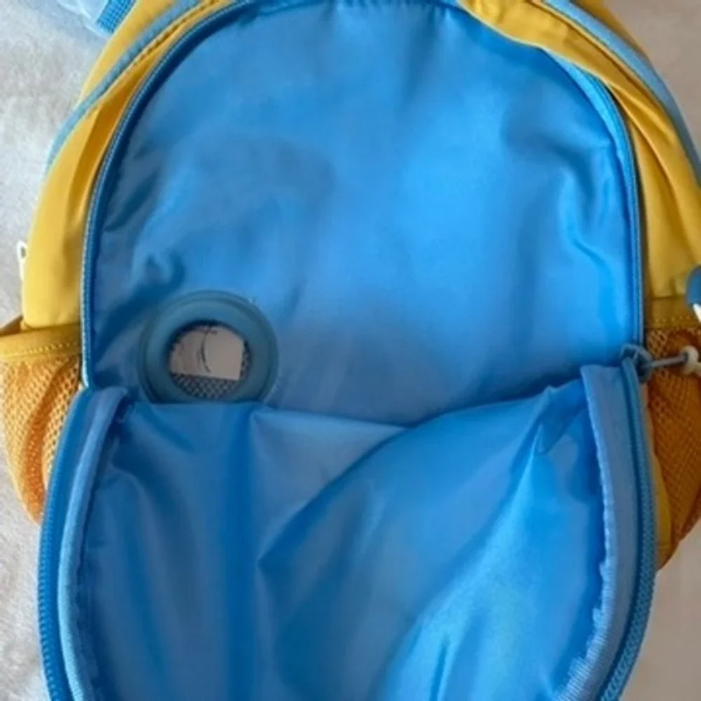 Cat & Jack Yellow Blue Quilted Smiley Face Mini Wheelchair Backpack NWT